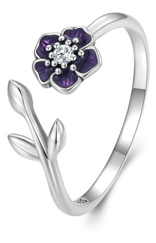 Anillo Ajustable Para Mujer Flor Mándala En Plata 925