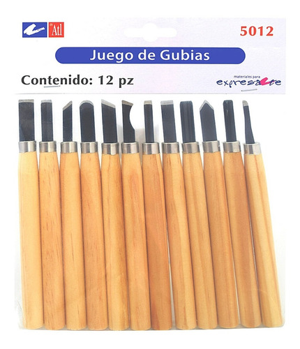 Set 12 Gurbias Talla Gubias Grabado Madera Suave Linoleo Atl