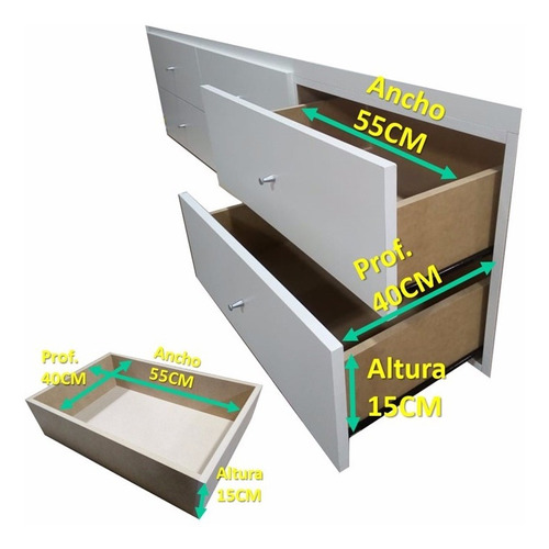 Imagen 4 de 5 de Cama Con Cajones Box (6 De Cada Lado) Base Somier!!