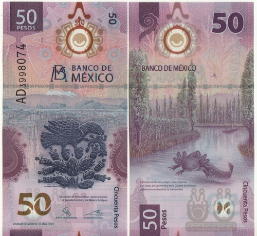 Cédula México 50 Pesos ( Polímero ) Fe