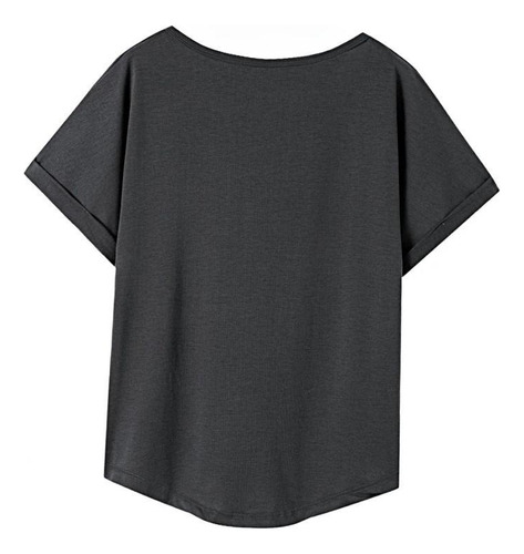 Camiseta Básica Para Mujer, Cómoda Y Suave, Cuello