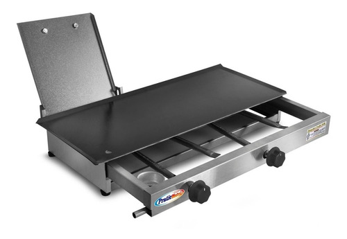 Imagem 2 de 6 de Chapa De Lanche Dog Inox Com Prensa À Gás 70x30cm Pratic