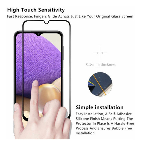 Imagen 4 de 9 de Case Funda Galaxy A32 2021 Protector 360° Con Mica De Vidrio