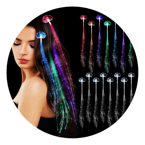 Extensiones De Pelo Luminosas Led Despedida Casamiento X 15