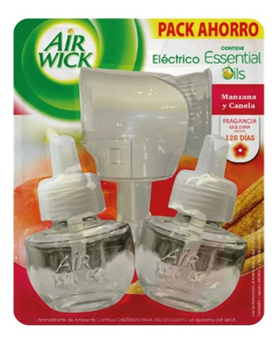 Air Wick Eléctrico Manzana Canela - Difusor + 2 Repues 21 Ml