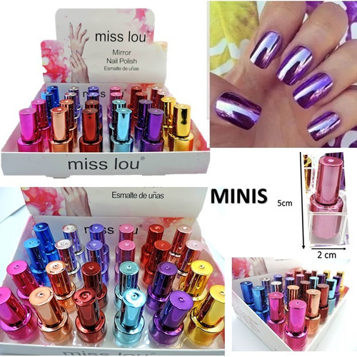 24 Esmaltes Efecto Espejo Minis Envio Gratis 