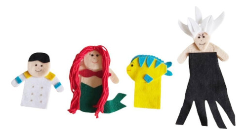 Dedoches De Feltro Sereia 4 Personagens Kits E Gifts