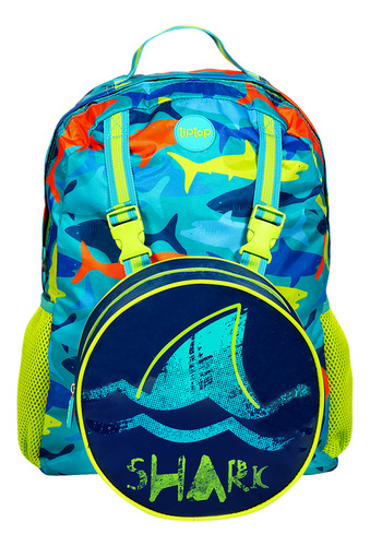 Mochila Com Lancheira Escolar Infantil Tubarao Tip Top Cor Colorido