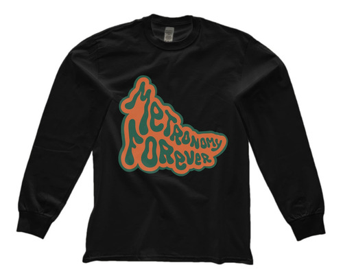Playera De Metronomy Negro Manga Larga 100% Algodón