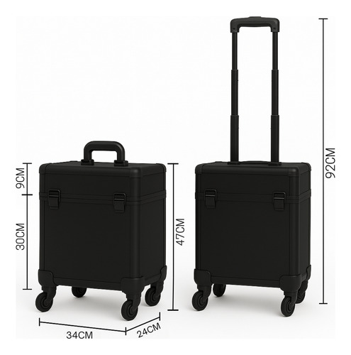 Maleta De Maquiagem Com Rodinhas 52cm Profissional