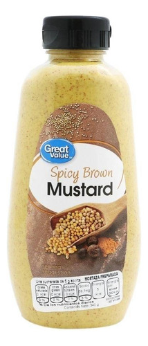 2 Pza Aderezo Mostaza Great Value Preparada 340 G