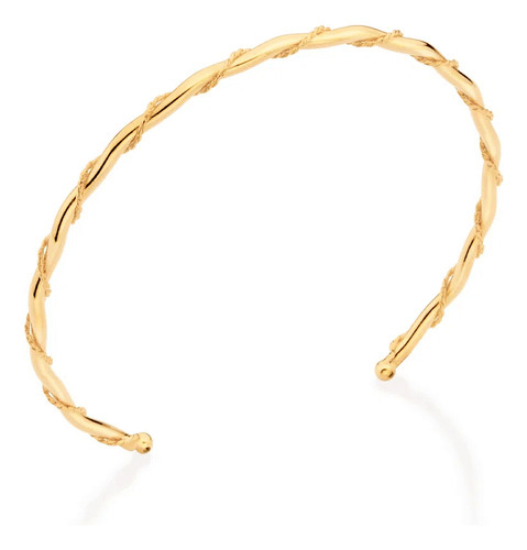 Bracelete Rommanel 552078 Banhado Ouro Aro Duplo Entrelaçado