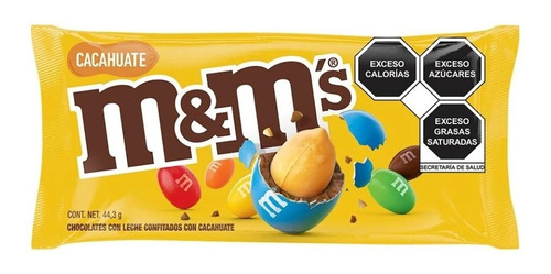 Chocolates M&m's Con Cacahuate Pack 8 Pzas De 44.3 G C/u