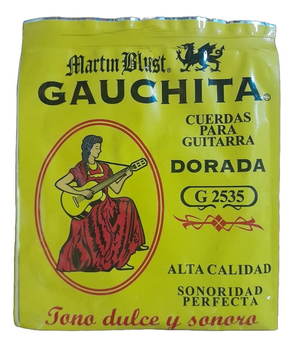 Set 10 Encordados Guitarra Criolla Gauchita Martín Blust
