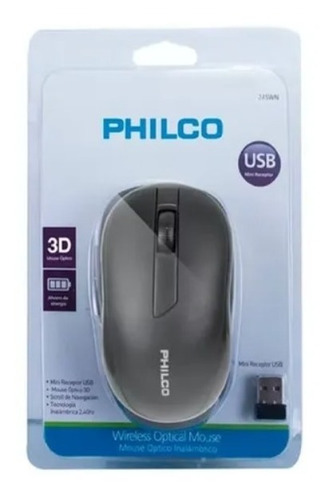 Imagen 2 de 2 de Mouse Optico Philco Inalambrico