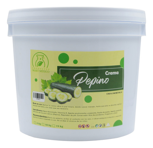 Crema  Humectante De Pepino 10 Kilos