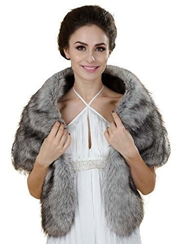 Aukmla Boda De La Mujer Chales Y Abrigos De Piel Bridal Stol