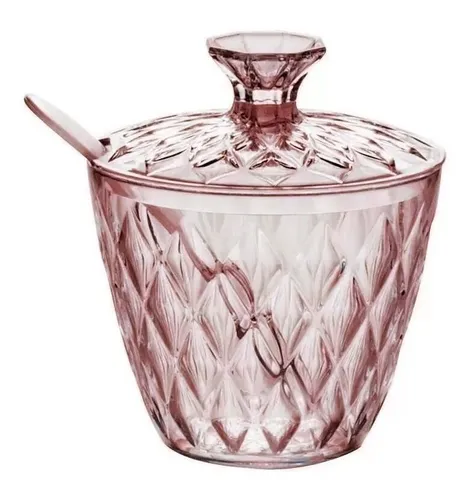 comprar Azucarera De Acrilico Con Cuchara Carol Linea Soft Pettish Color Rosa