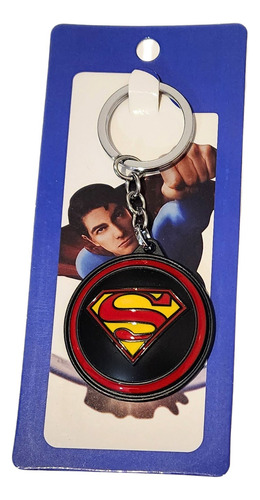 Llavero Superman Spinner Giratorio Metálico - Dc Comics Negro