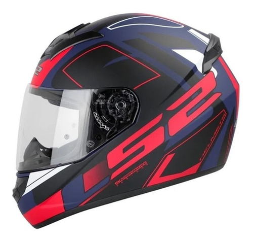 Casco Ls2 Ff 352 Cypress Azul Marino Rojo