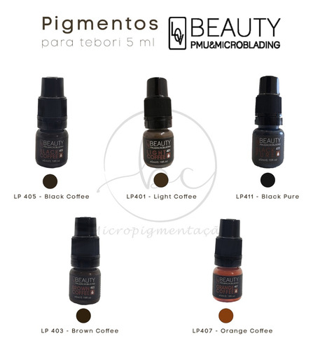 Kit Start C/2 Pigmentos Lovbeauty 5ml Light E Black Coffee