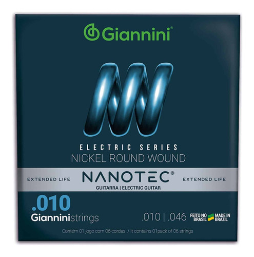 Encordoamento Giannini Nanotec .010 Para Guitarra