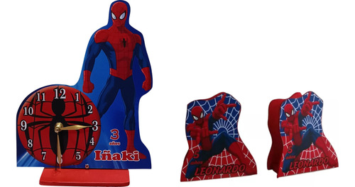 Paq8. Recuerdos Centro De Mesa Spiderman Reloj