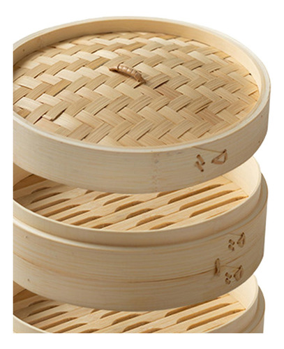 Cesta Vaporera De Bambú Sum & Diámetro 25,4 Cm 2 Niveles