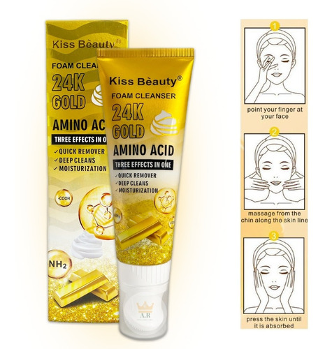 Limpiador Facial Espuma Con Cepillo Incorporado 24k Gold