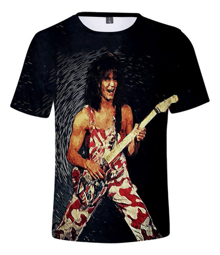 Hjb Nueva Camiseta De Eddie Van Halen Con Impresión 3d