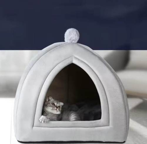 Nido Para Gatos, Otoño E Invierno, Yurta Cálida, Semicerrado Gris Nido