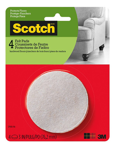 Scotch Protectores De Fieltro Redondo 4 Pzas