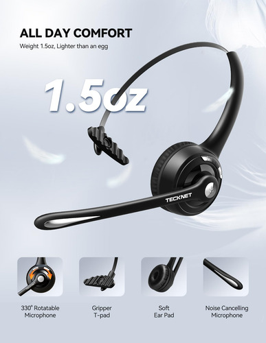 Auriculares Inalámbricos Bluetooth Tecknet Con Micrófono Con