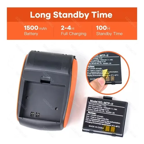 Mini Empresora Termica Bluetooth Portatil Usb Recargable