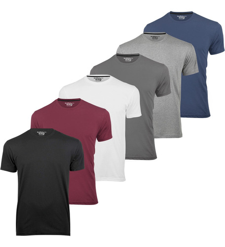 Kit 6 Camisetas Masculinas Básicas Lisa Algodão 30.1 Premium