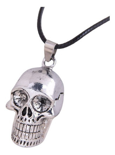 Collar Cráneo Calavera Skull Cordón Negro 