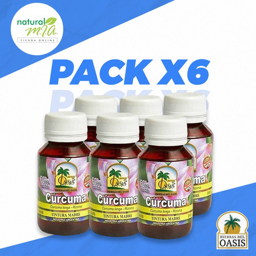 Pack X 6 - Tintura Madre Cúrcuma - Oasis - Digestivo - Reuma