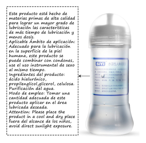 Gel Lubricante Para Relajación Anal, No Pegajosa, 240 G