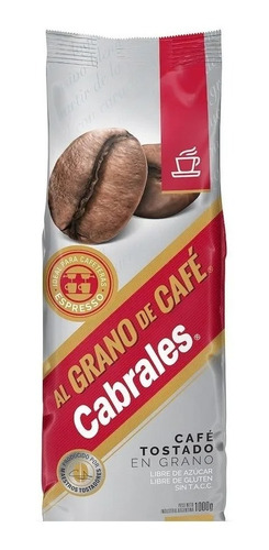 Cafe Cabrales Al Grano Tostado Sin Tacc Apto Kosher - 1 Kg