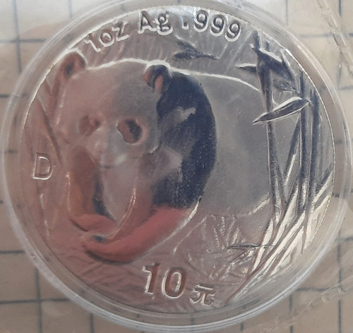 Moneda Plata R. P. China, 10 Yuan, 2001