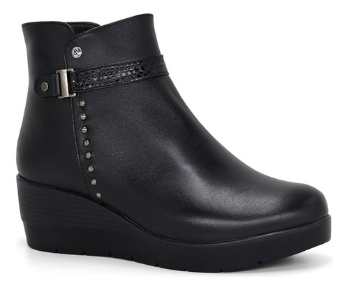 Botin Casual De Cuero Par&ss Ja24-bt170 Negro