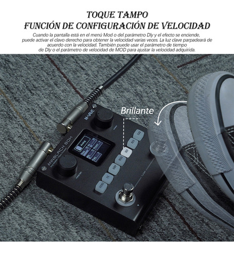 Multiefectos Guitarra Y Bajo Con Simulador De Amplificador Negro