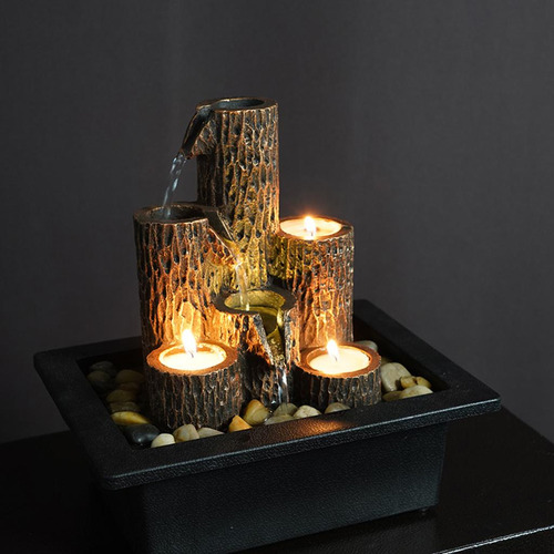 Fonte De Mesa De Coluna Em Camadas Para Relaxamento Com Mini