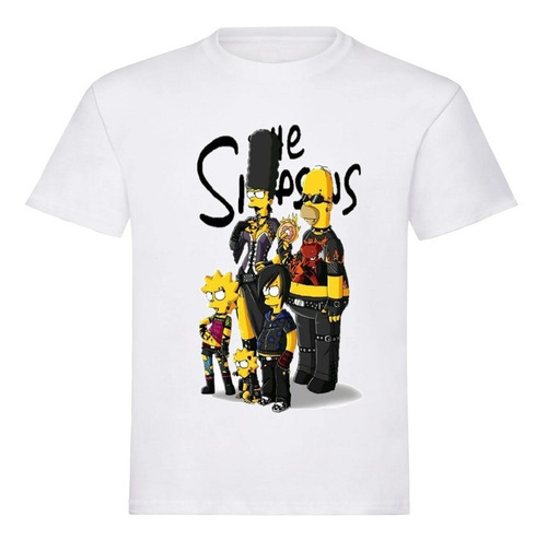 Camiseta Los Simpson Para Hombre Y Dama  Cuello V