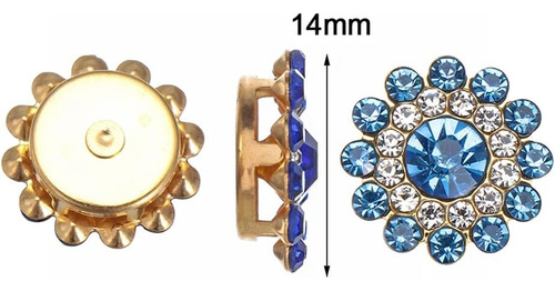 10 Botones De Diamantes De Imitación En Forma De Girasol De