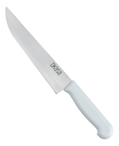 Cuchillo Chef 8 Pulgadas Acero Inoxidable Mango Plástico Color Blanco