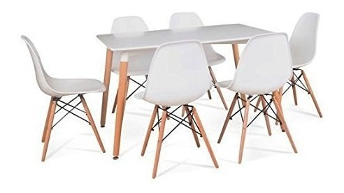 Juego Comedor Eames Mesa 120x80 + 6 Sillas Muebles Metinca