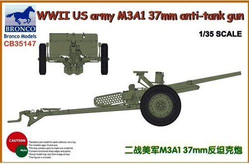 Wwi Us Army M31a1 37 Mm Anti Tank 1/35 Bronco Models Cb35147