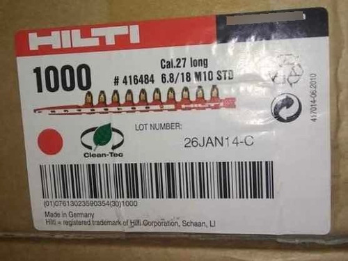 Fulminante Hilti 416484  Y Clavo Losa Acero 283512