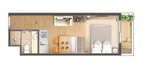 Imagem 14 de 24 de Apartamento Em Granja Viana, Cotia/sp De 26m² 1 Quartos À Venda Por R$ 250.000,00 - Ap1950488-s